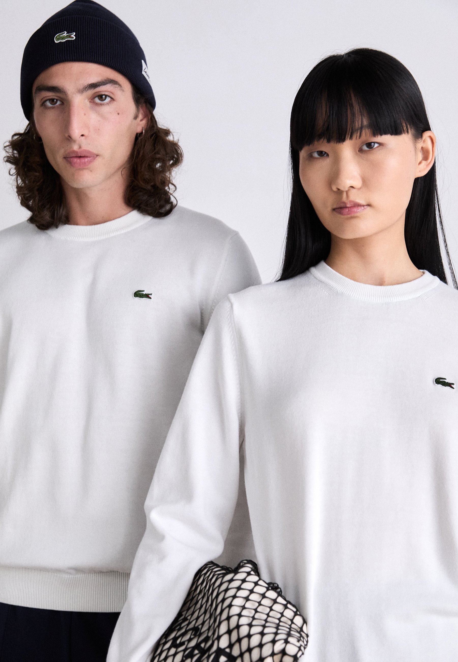 Pull Lacoste unisexe - couleur farine