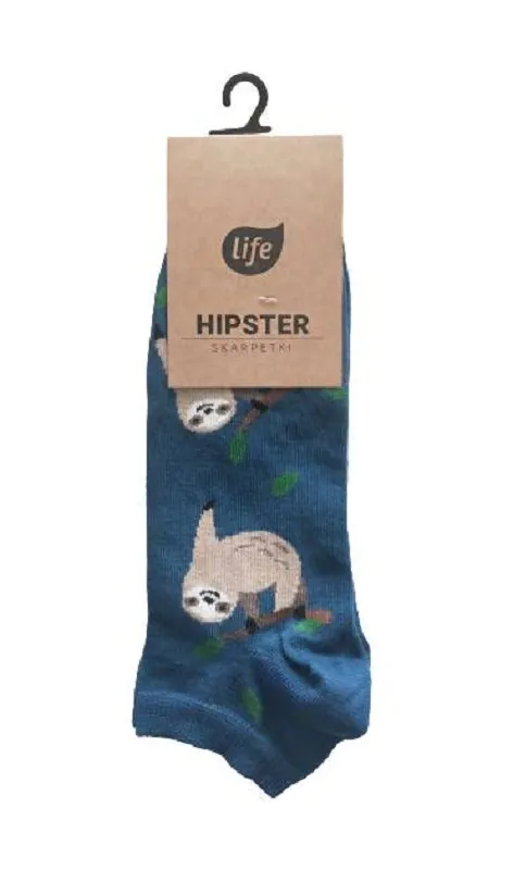 Life Stopki Bawełniane Hipster Wzór Leniwiec Rozm. 43-46