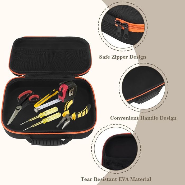 Estuche para herramientas, bolsa de almacenamiento de herramientas, con cremallera, estuche de transporte portátil para trabajos al aire libre, cuadrado