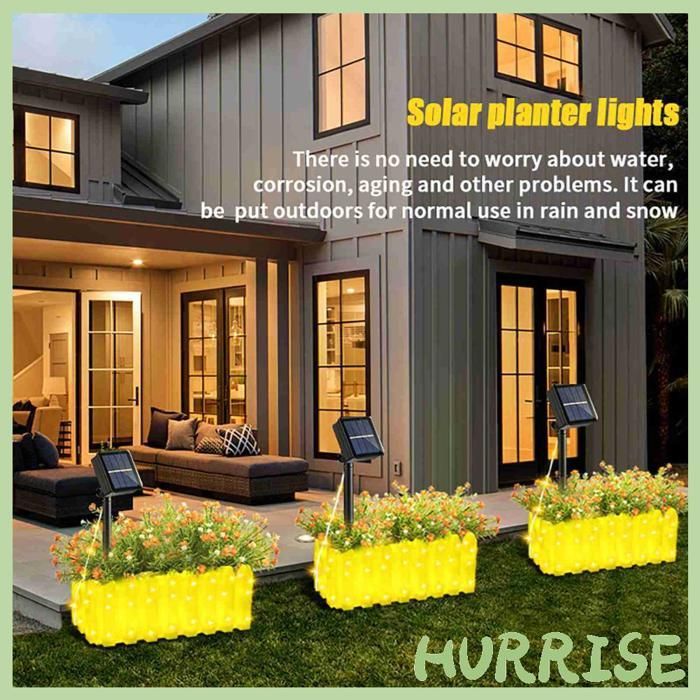 Luces solares Garosa para macetas de exterior, balcones, piscinas y como faros - Verde