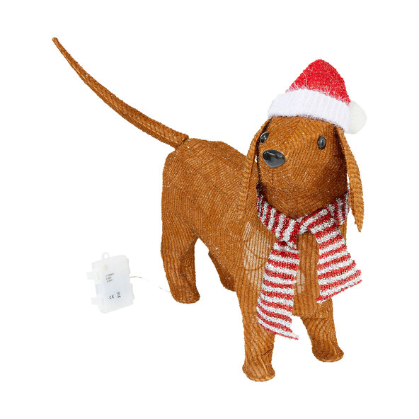 Figurină de Crăciun cu LED-uri, Dachshund
