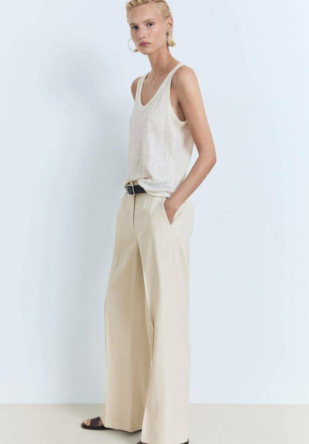Mango MID-RISE - Broek - gebroken wit