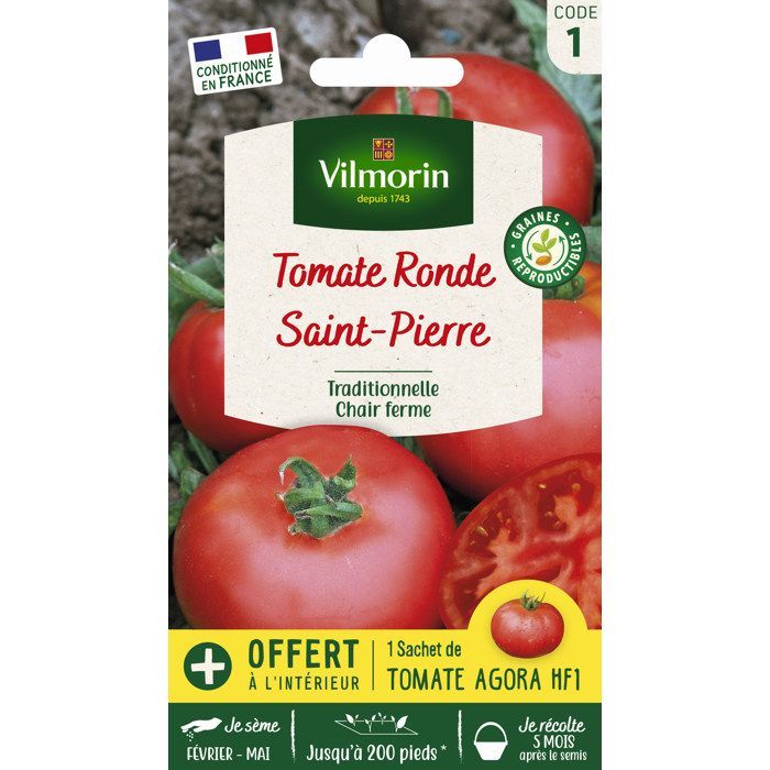 Semillas - Vilmorin - Tomate Saint-Pierre + muestra de Agora HF1