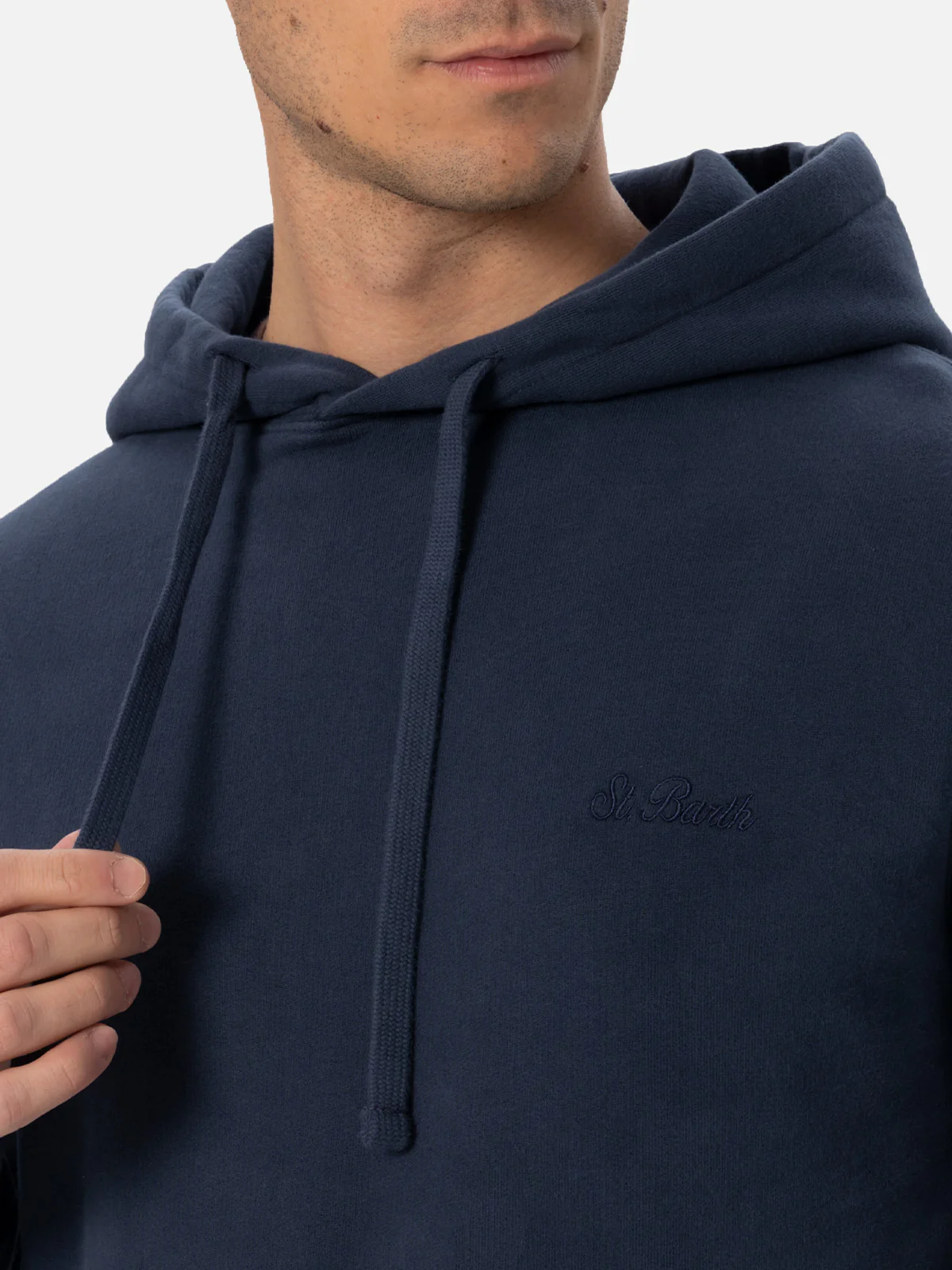 Tribeca herensweatshirt in marineblauw met St. Barth-logo