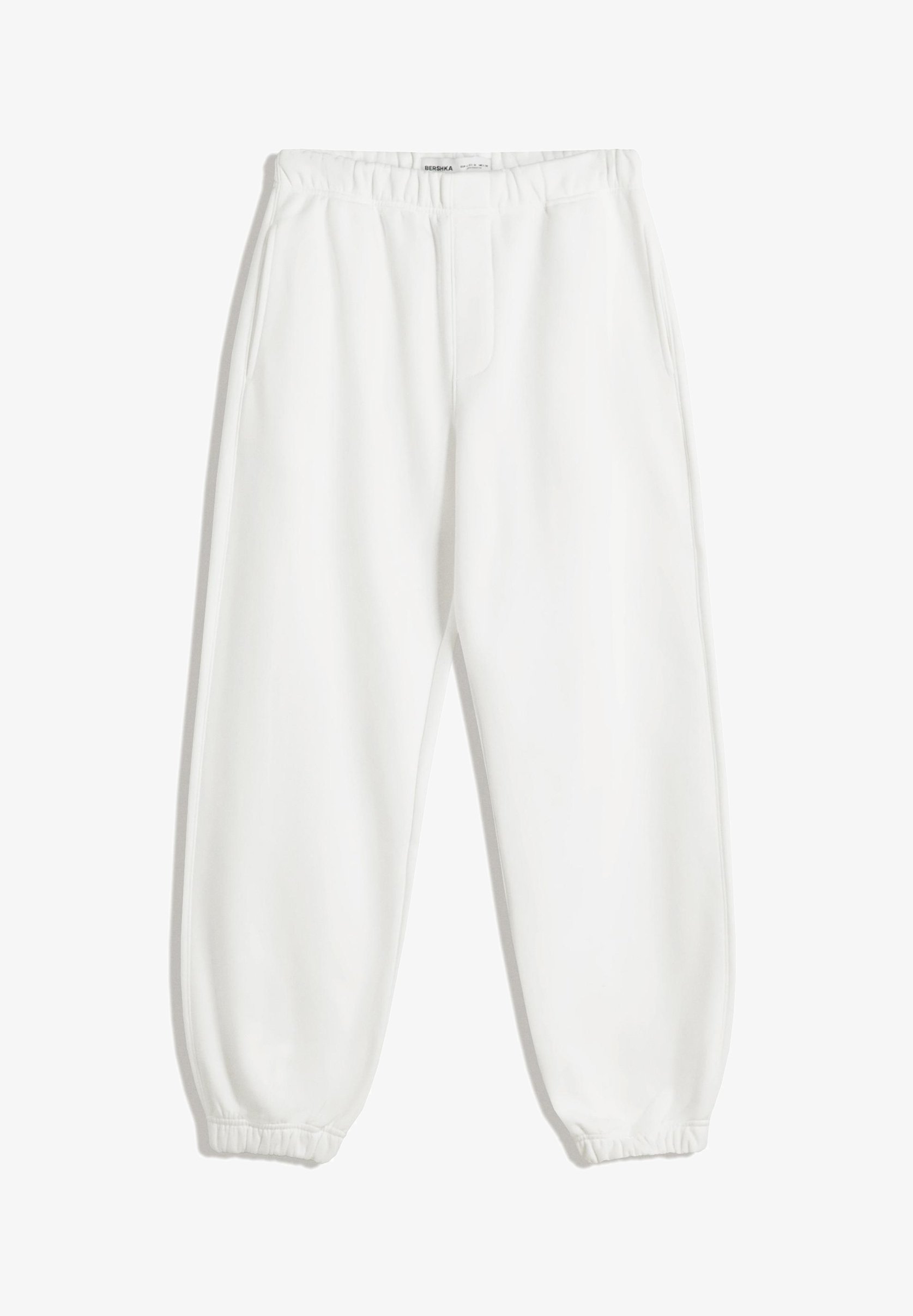 Bershka JOGGERS - Teplákové kalhoty - bílá