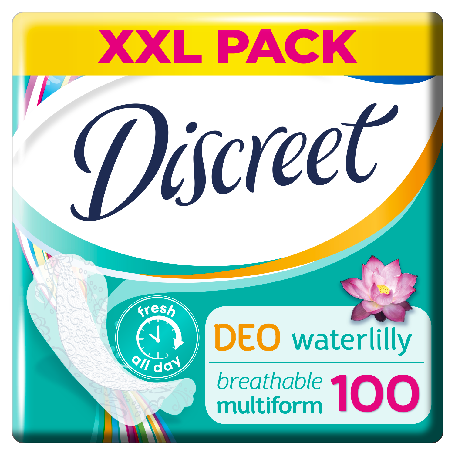 Diskretūs įklotai su dezodorantu „Waterlily“ 100 vnt.
