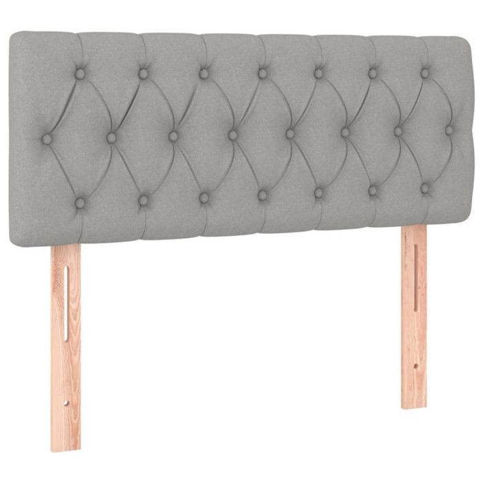 vidaXL Tête de Lit à LED Meuble de Chambre à Coucher Accessoire de Lit Simple Tête de Cadre de Lit Intérieur Gris Clair 3121930