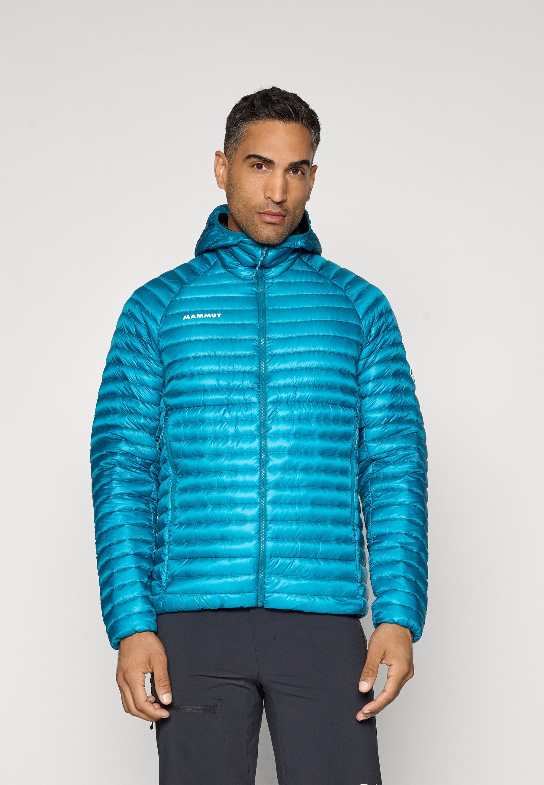 Mammut AENERGY HOODED JACKET MEN - Donsjack - donkerblauwgroen/zwart