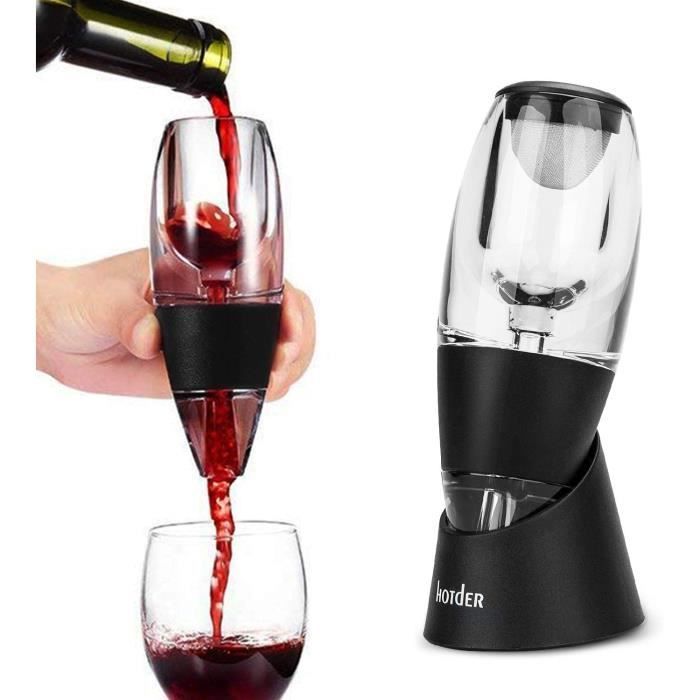 Aérateur et décanteur à vin - YOLISTAR - Noir - 50 ml - Support inclus - Acrylique, Silicone