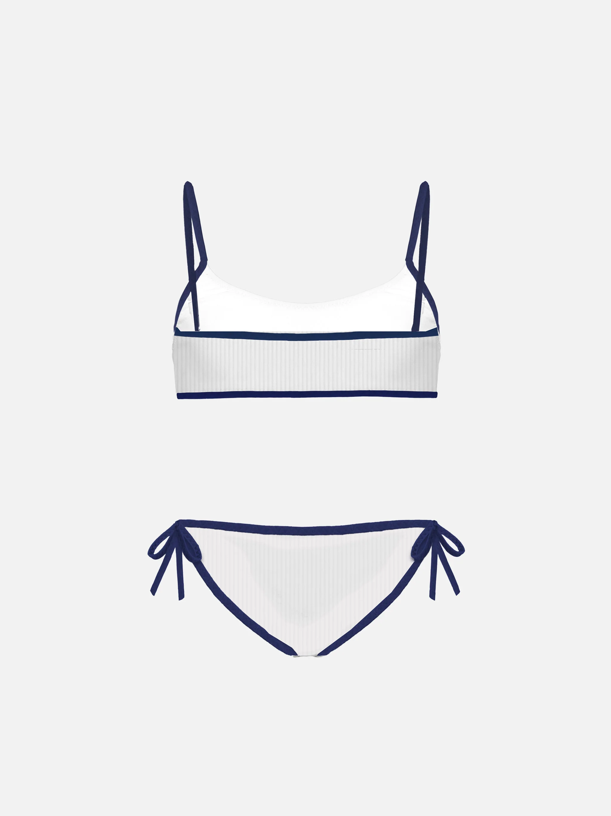 Bikini da bambina a bralette bianco