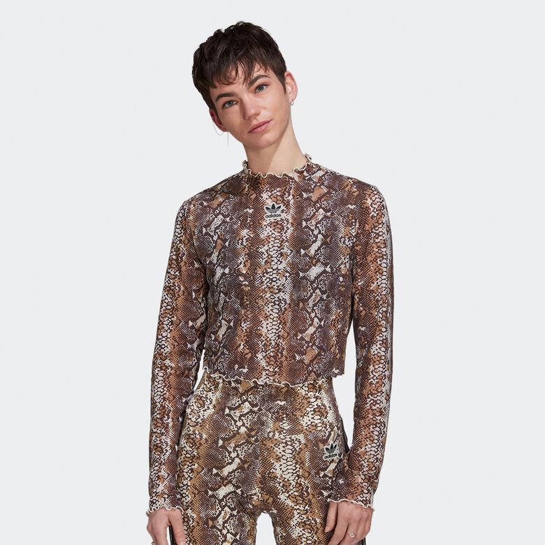 Lange mouwen van mesh met slangenprint, zomerse rave