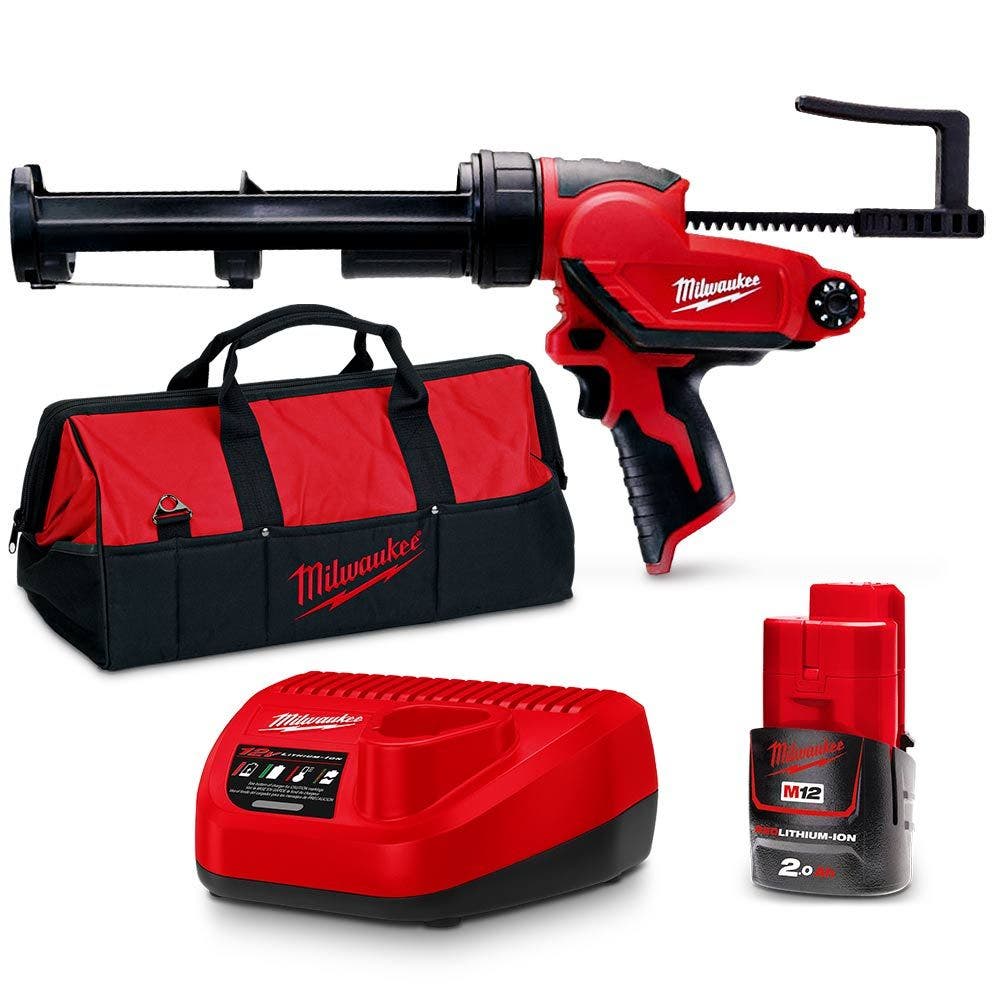 MILWAUKEE 12 V 2,0 Ah 310 ml:n saumauspistoolisarja M12PCG310-201B