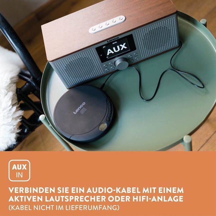 Reproductor de CD portátil - ZGEER - CD-010 - Negro - 13,7 x 14,8 x 2,4 cm - Compatible con auriculares y altavoces - Conectividad USB
