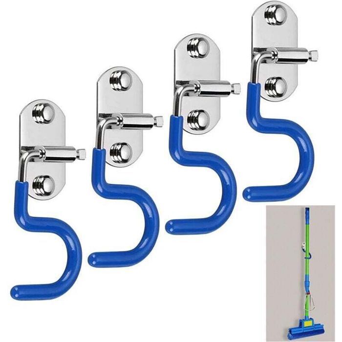 Ganchos de almacenamiento, organizador de garaje, práctico soporte de pared, soporte para escobas y fregonas