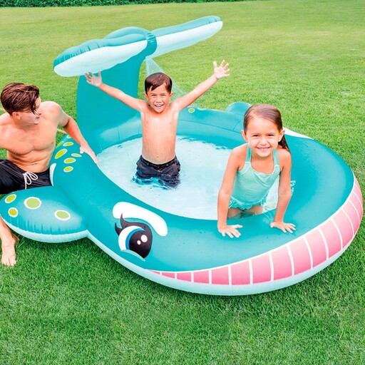 Piscine gonflable baleine Intex avec arroseur