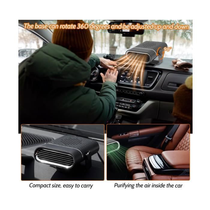 Calefactor para coche 2 en 1, 150 W, 12 V, calentador de aire para cigarrillos, desempañador de parabrisas.