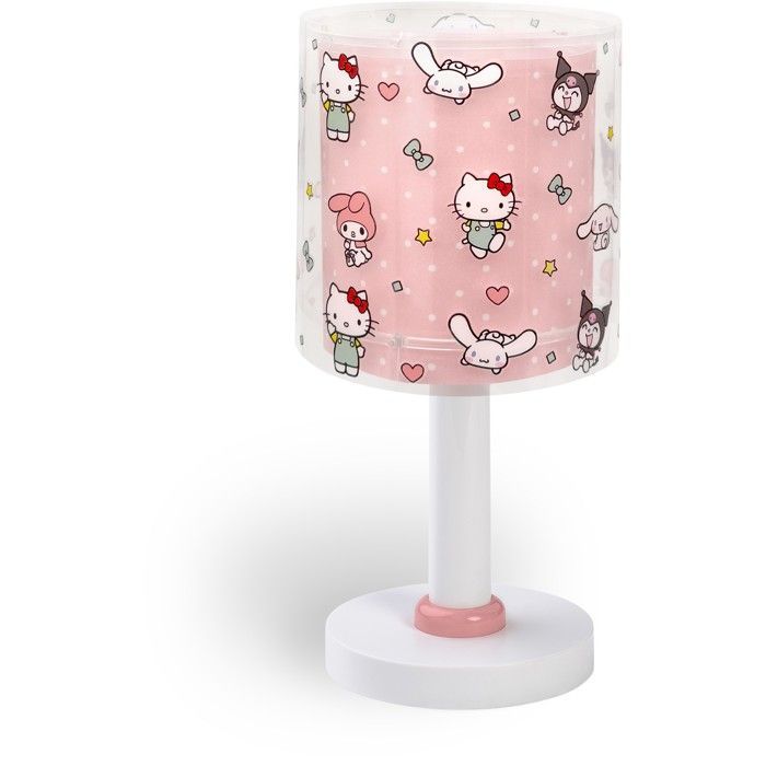 Luminária de cabeceira infantil LED DALBER Hello Kitty e Amigos (Kuromi, My Melody, Cinnamoroll) Rosa
