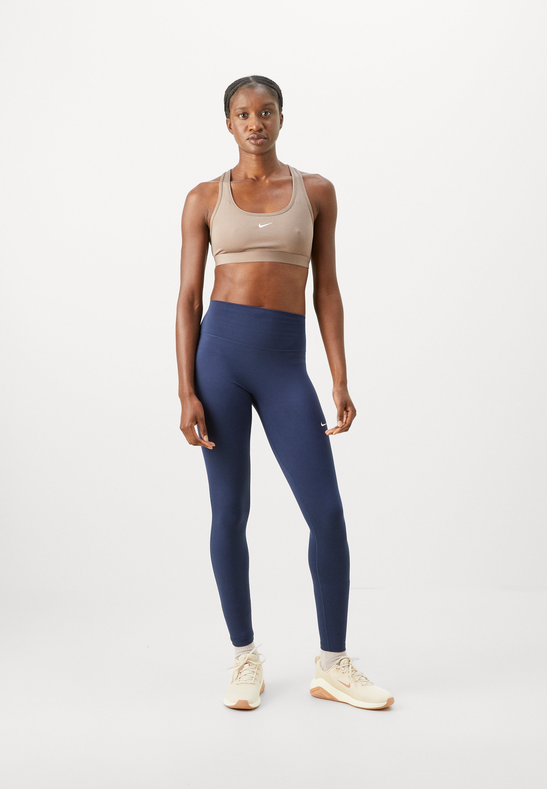Nike Performance ONE SEAMLESS FRONT - Colanți - midnight navy/white