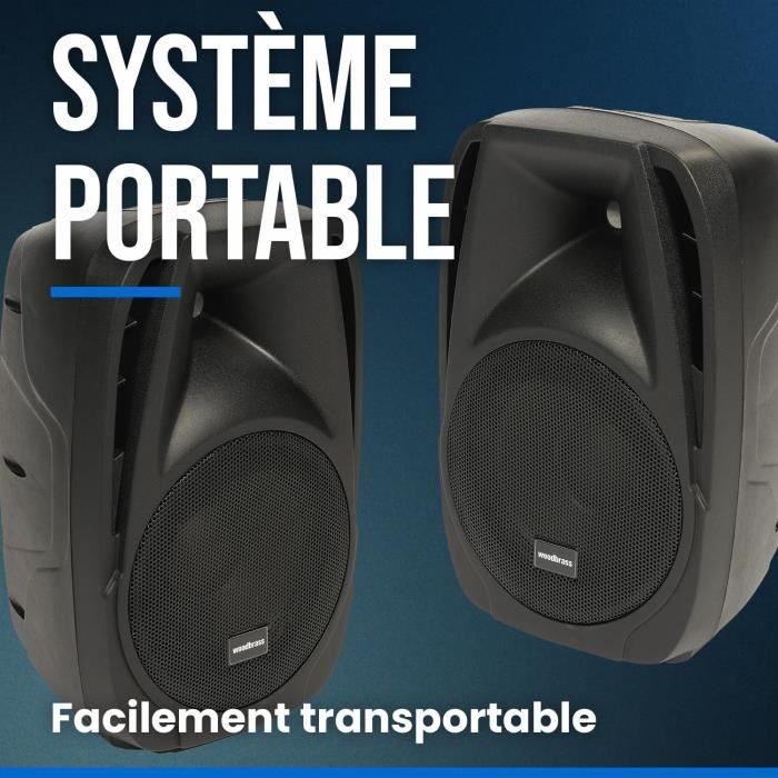 Kit de Som - WOODBRASS - Stage Power 210 - 150W - Bluetooth - Portátil e de Alto Desempenho
