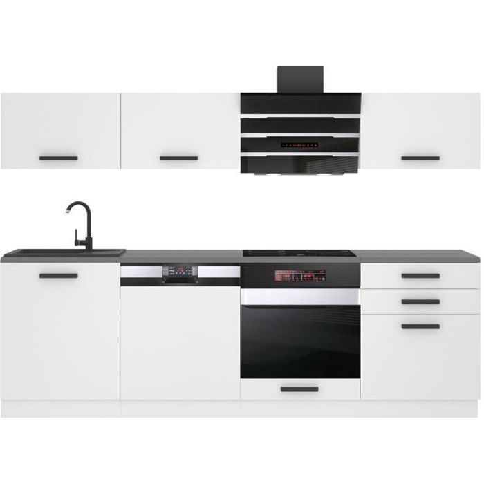 Complete Kitchen - B BELINI GROUP - LINDA Model - 240 cm - Matte White - Contemporary Design