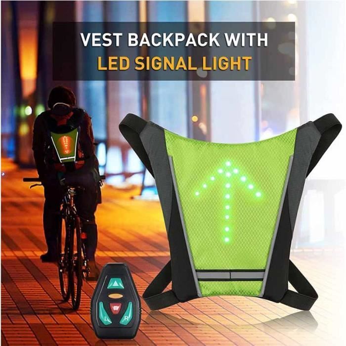 Mochila reflectante - FOLAYA - Gris - LED recargable - Seguridad para ciclismo - Impermeable
