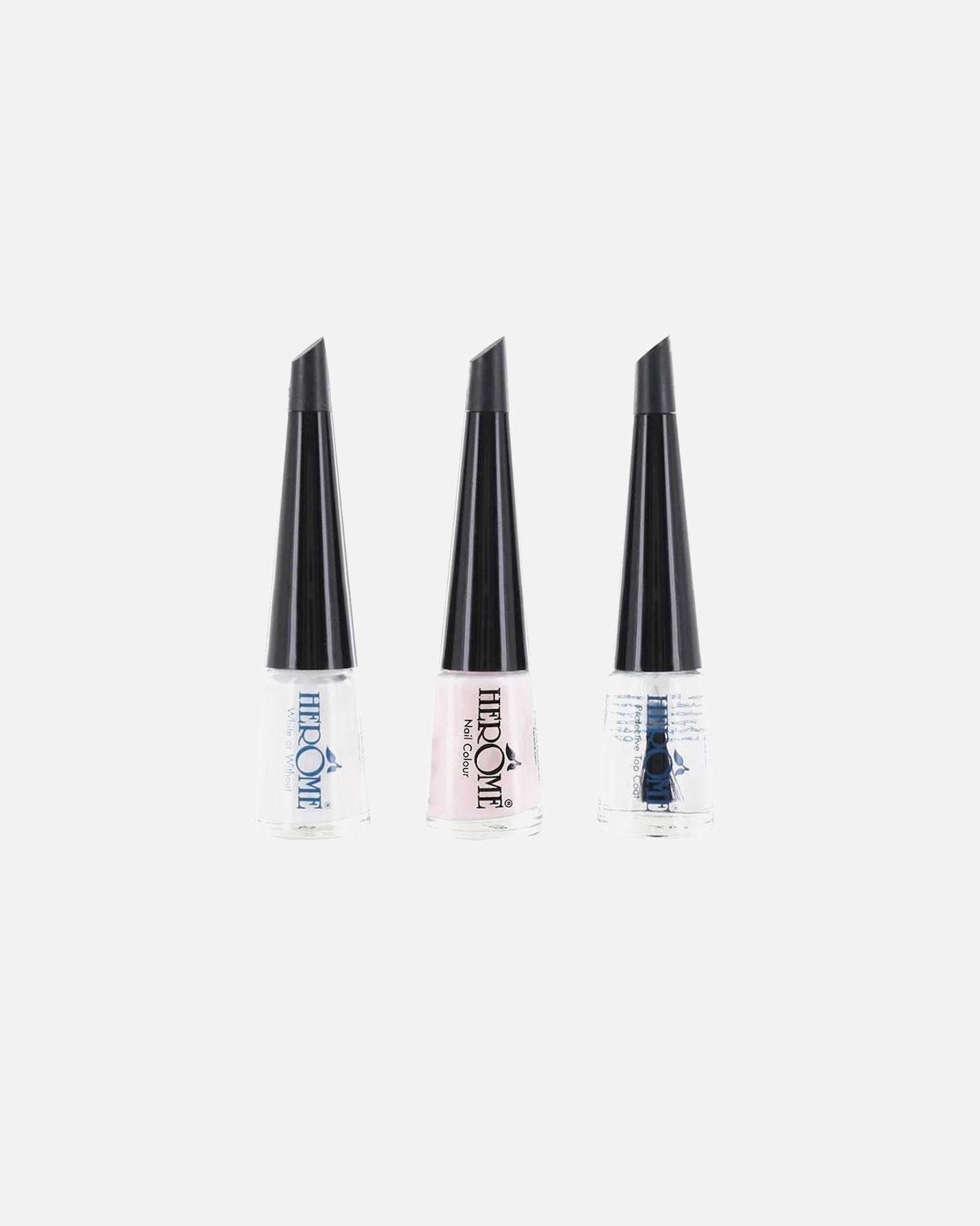 Herome Cosmetics lakovi za nokte za njegu ruku Mini set za francuski manikir – 12 ml
