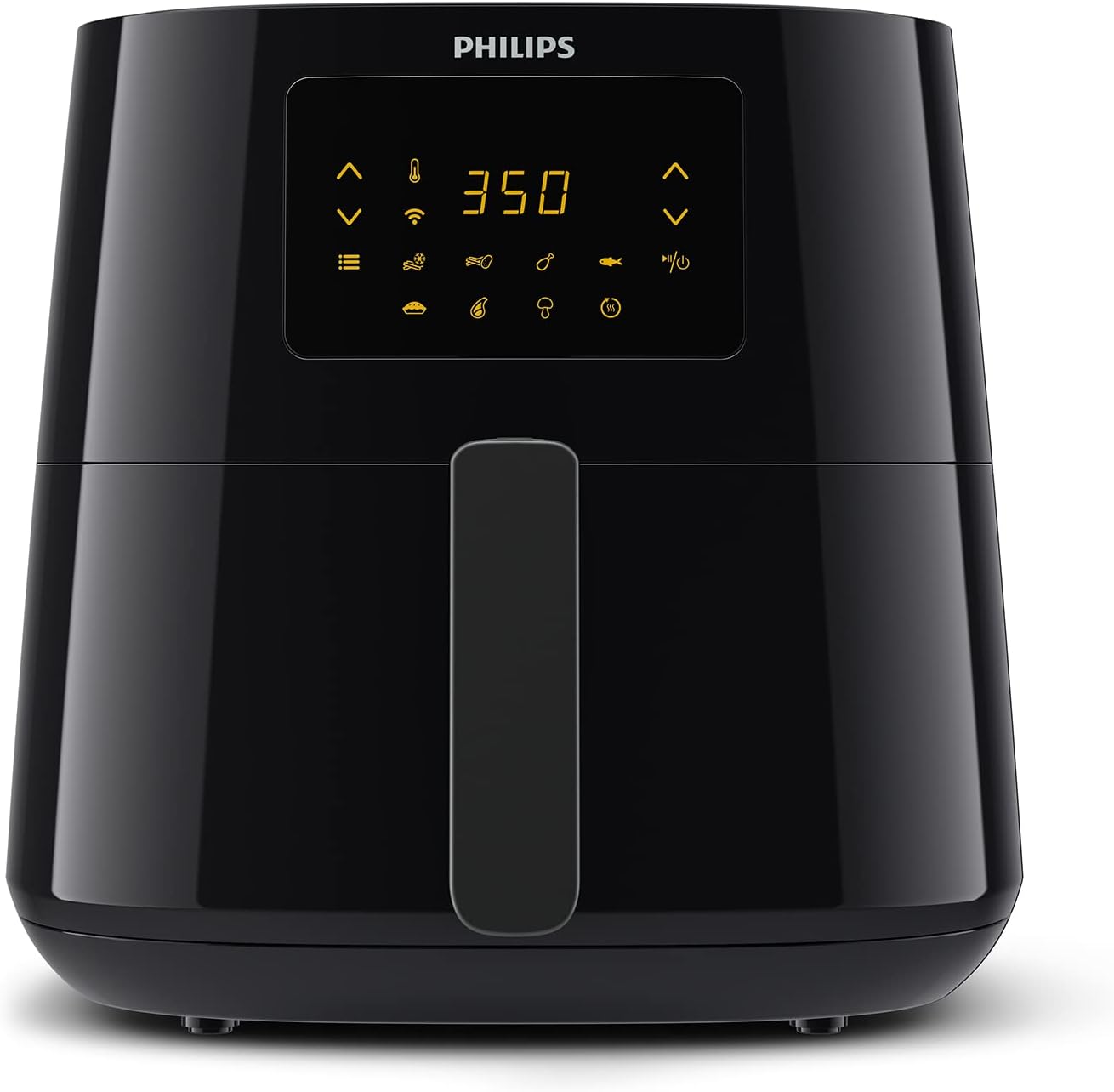 PHILIPS Essential Connected XL Digitální horkovzdušná fritéza s kapacitou 2,65 lb/6,2 l s technologií Rapid Air, připojením k Wi-Fi (aplikace Kitchen+), kompatibilní s Alexou, černá - HD9280/91, kompaktní