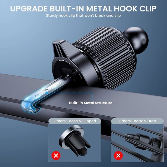 Suporte para celular veicular [Compatível com capas grossas] Suporte para celular veicular com rotação de 360 graus