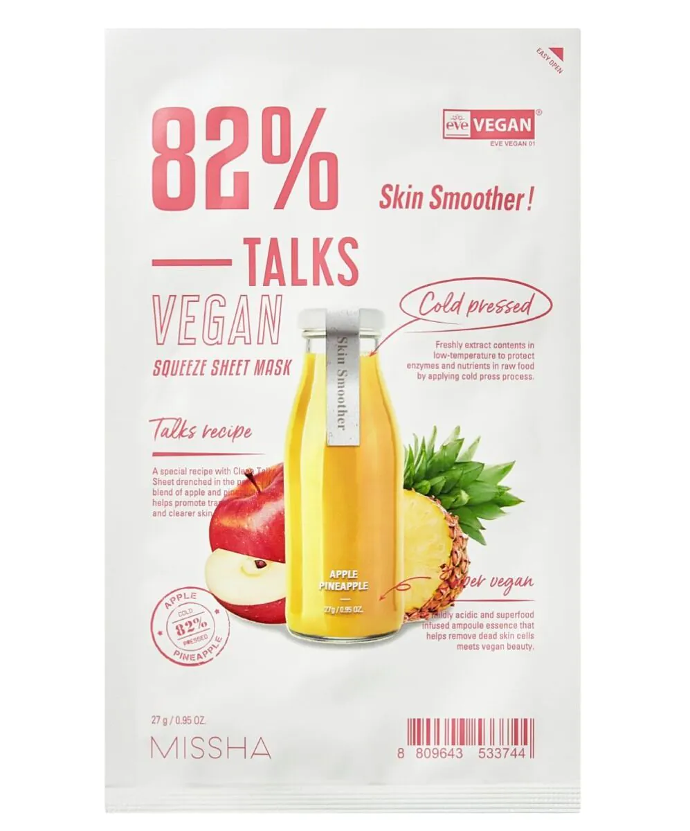 Missha Talks Vegan Squeeze Maska w płachcie, Skin Smoother