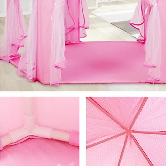 Roze prinsessenspeeltent - SHLK - Zeshoekig kasteel - PVC-gaas - 140x135x140 cm