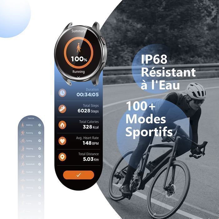Smartwatch for Men and Women with IP68 rating, 1.43
