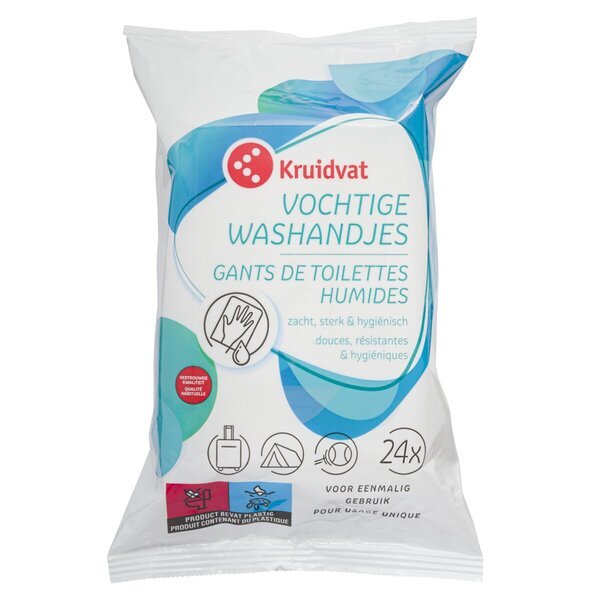 Vlhčené utierky Kruidvat<br>24 kusov