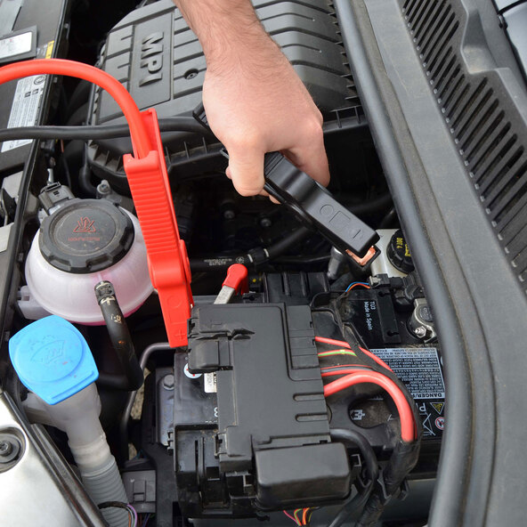 Jump leads 16 mm, in round pouch