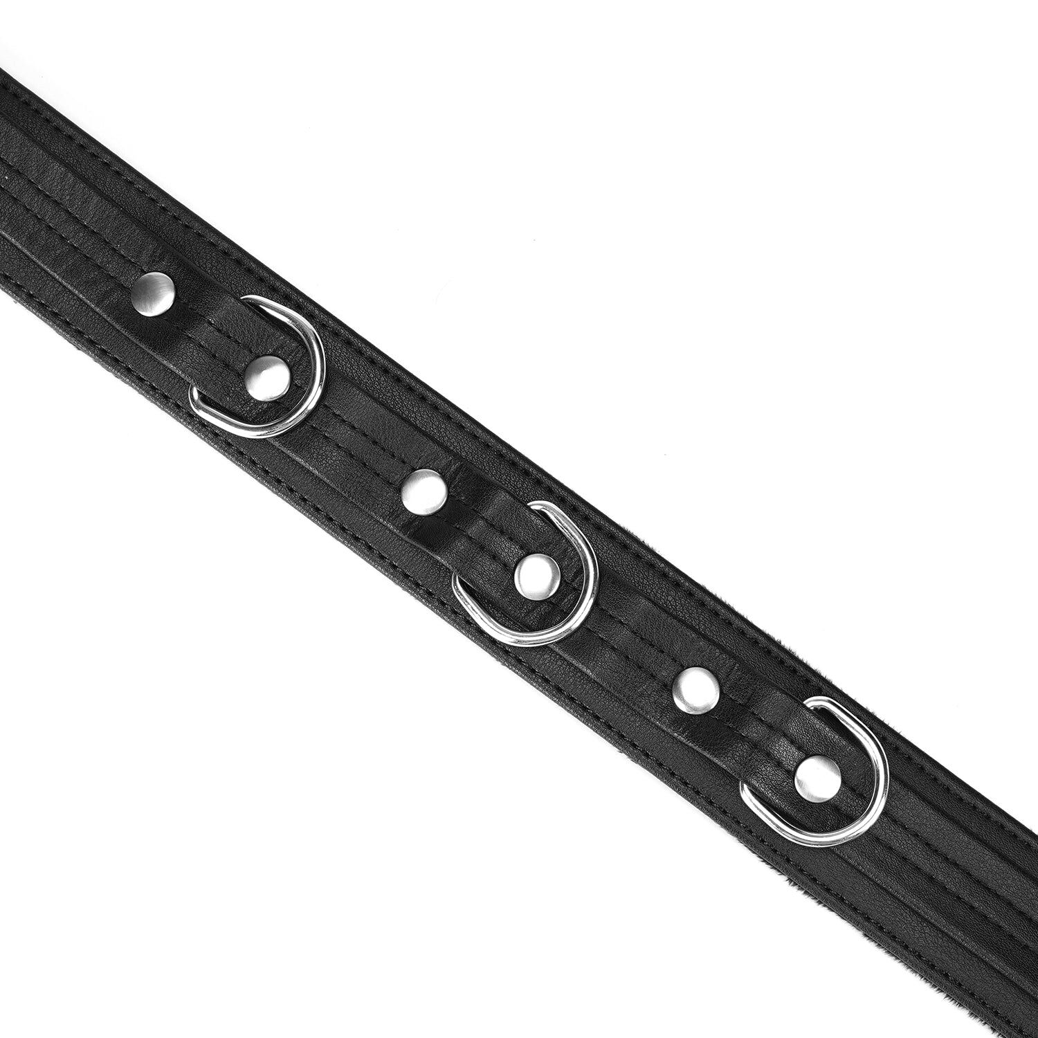 Liebe Seele Schwarzes Bond-Lederhalsband mit Leine