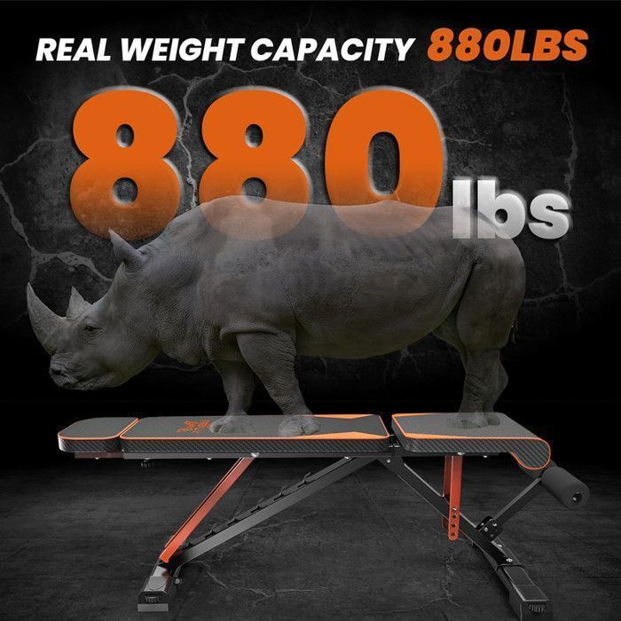 Banc de musculation - DSKEUZEEW - Ajustable - Capacité 400 kg - Pliable - Noir