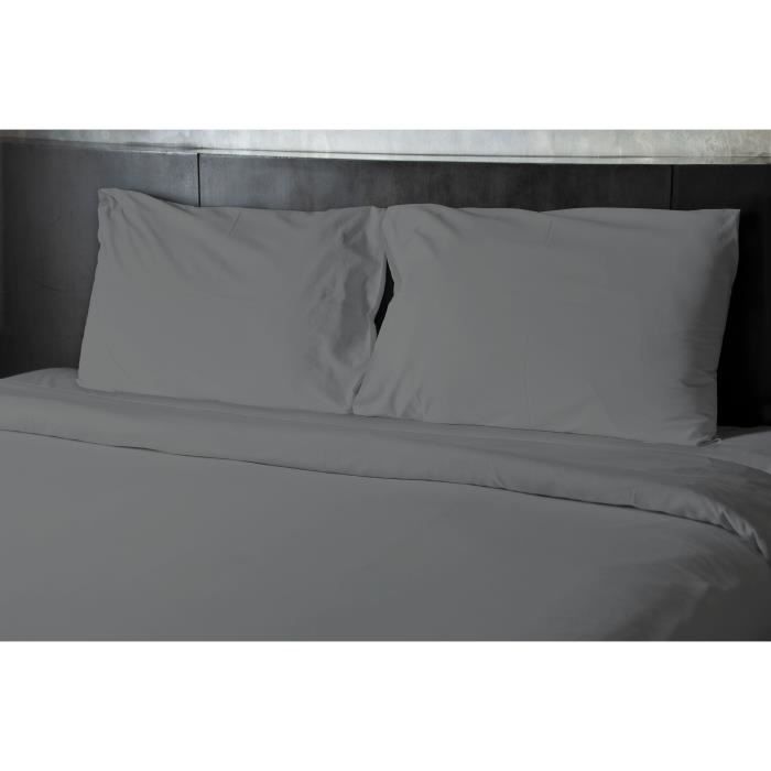 Sábana plana - HOME LINGE PASSION - microfibra de 82 g - 240 x 300 cm - Antracita