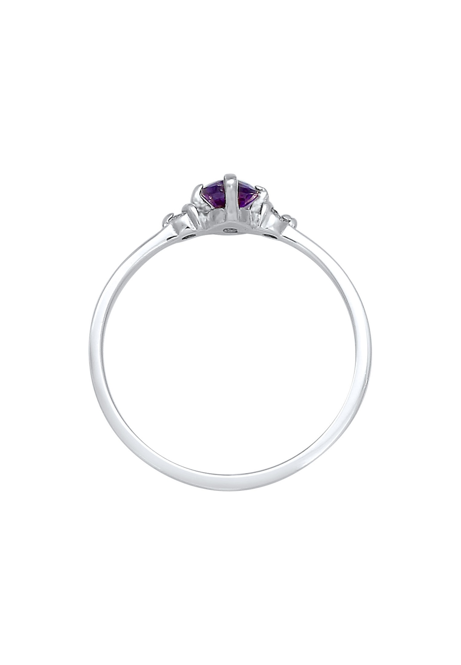Elli Dames Solitaire Engagement Violet étincelant with Zirconia Crystals en argent sterling 925