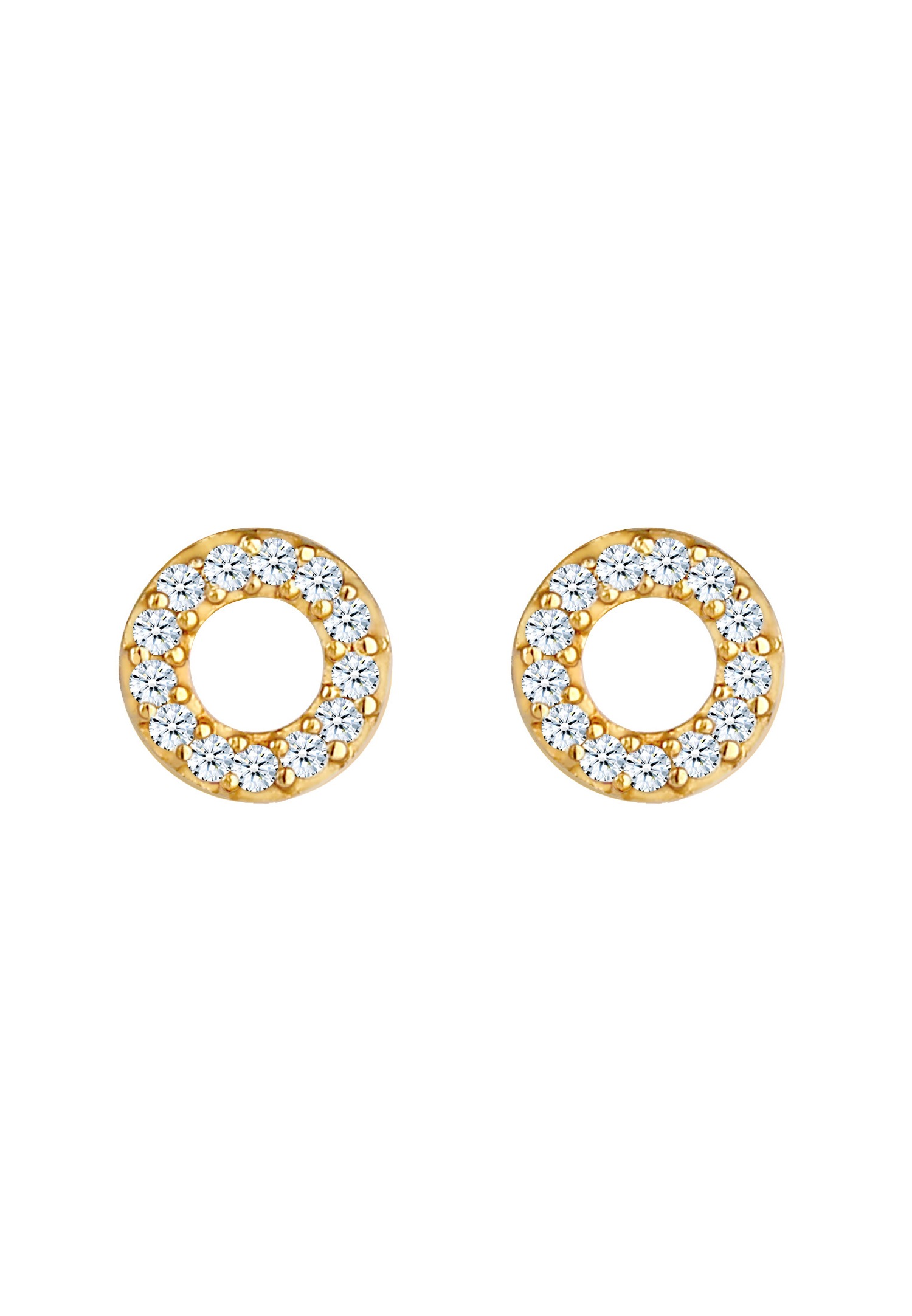 Elli DIAMONDS Boucles d'oreilles dames cercle avec diamants (0,13 ct.) en argent sterling 925