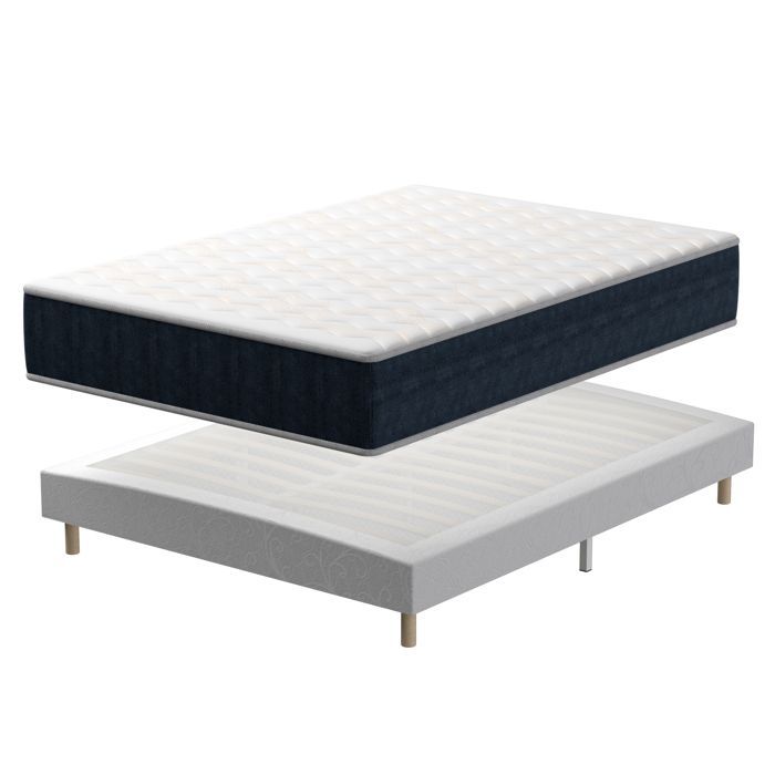 Conjunto de colchón y base de cama de 160x200, altura 32 cm, espuma viscoelástica, colchón 160x200x32 - base de cama 160x200