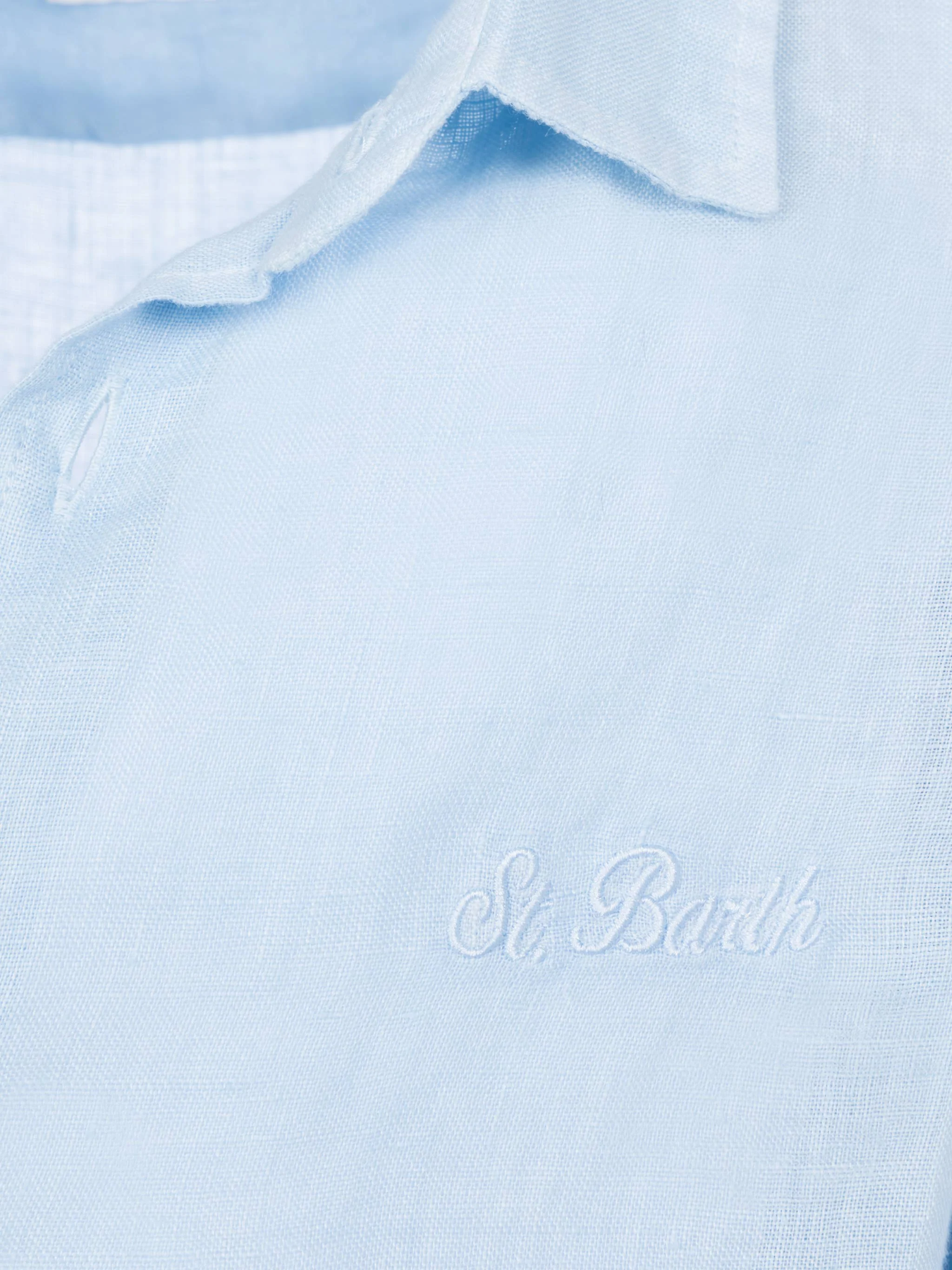 Chemise Agnes en lin bleu clair