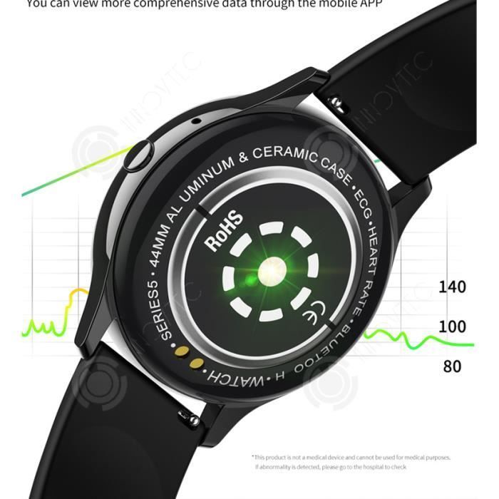 INN® Smart Bracelet Bluetooth Calling Health Watch Heart Rate Sport Business Men's Black Touchscreen + Button
