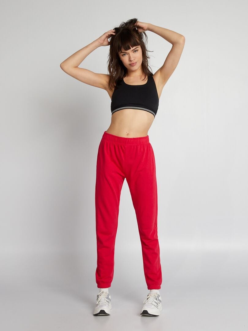 Pantalones deportivos de felpa - ROSA