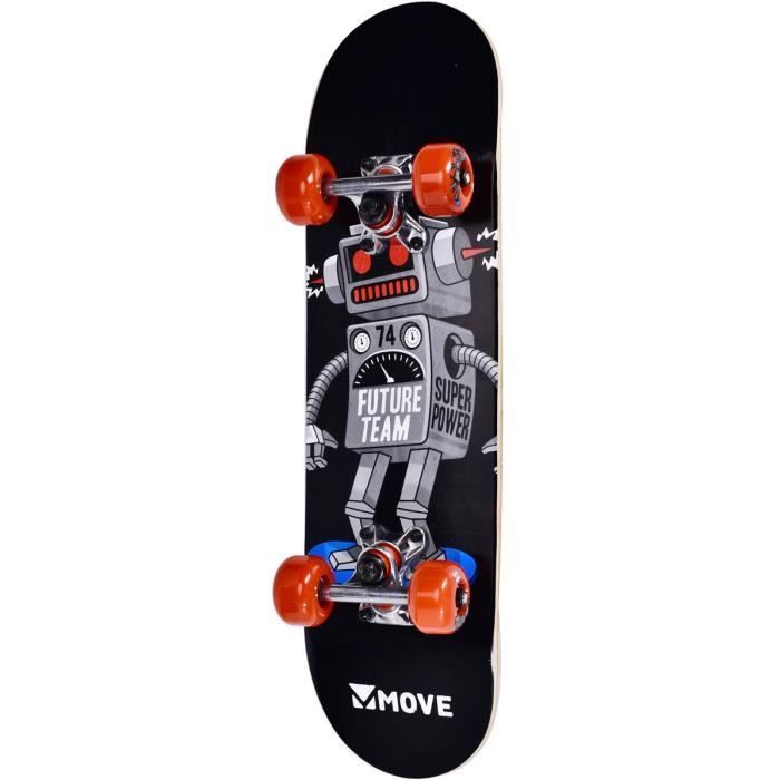 Skateboard robot Move 61 cm in legno/alluminio nero/arancione