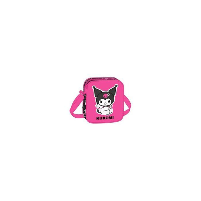 Kleine kinderschoudertas - Safta - 612541222 M222 - 16x4x18 cm - Zwart/Fuchsia - Verstelbare schouderband