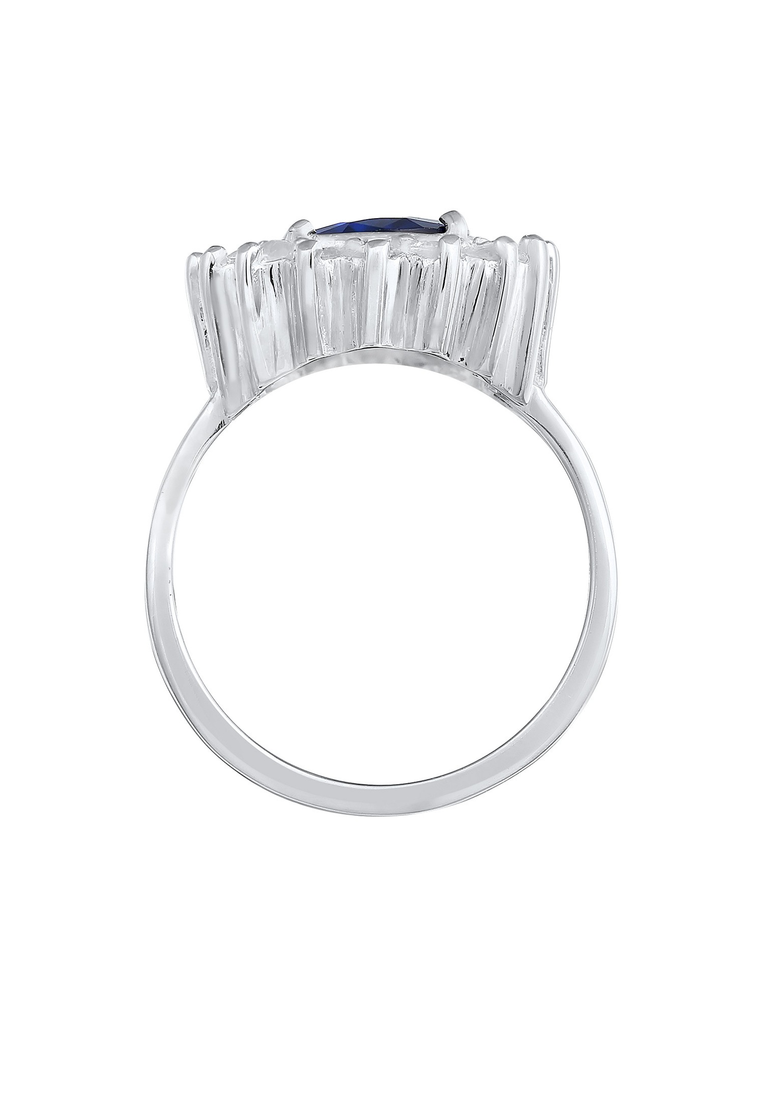 Elli Femmes Cocktail Royal avec Saphir Synthétique et Zirconium en Argent Sterling 925