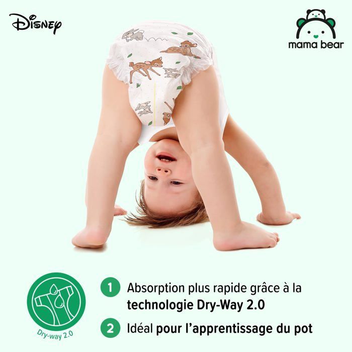 Mama bear Marque Amazon - Disney Couches Culottes, Taille 4 (9-15 kg), Blanc, 80 Unites (lot de 1)