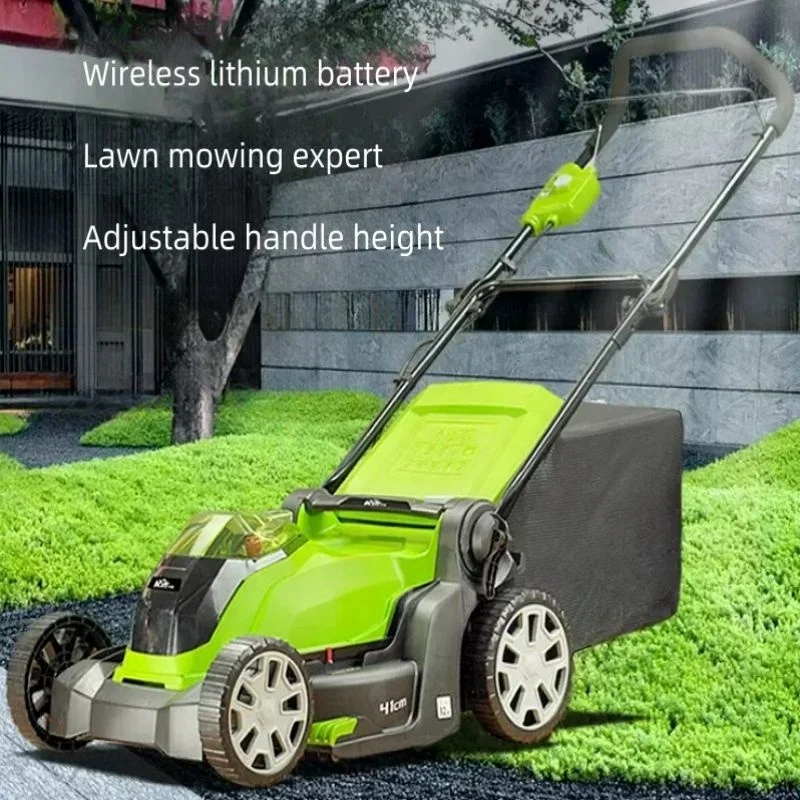 Cordless 40V Hand Pushed Lithium Electric Lawn Mower, Garden Lawn Electric Trimmer, Hand Pushed Electric Lawn Mower
