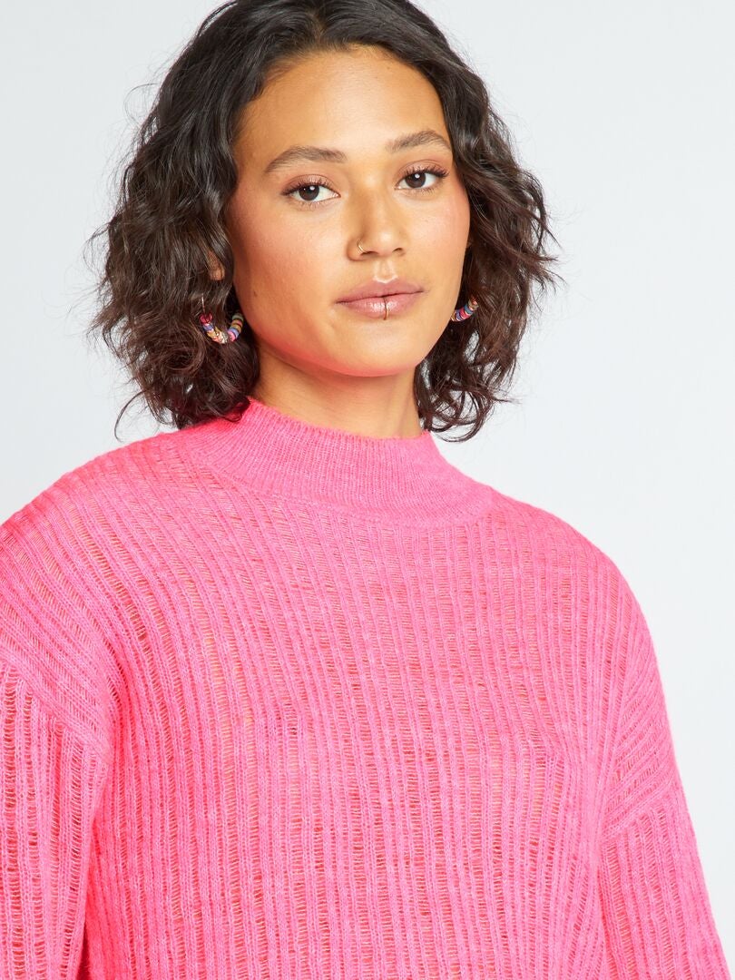 Pulover crop tricotat - ROZ
