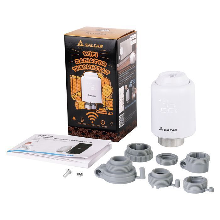 SALCAR WiFi Direct Connected Thermostatic Head Compatible with Amazon Alexa & Google Assistant No Gateway