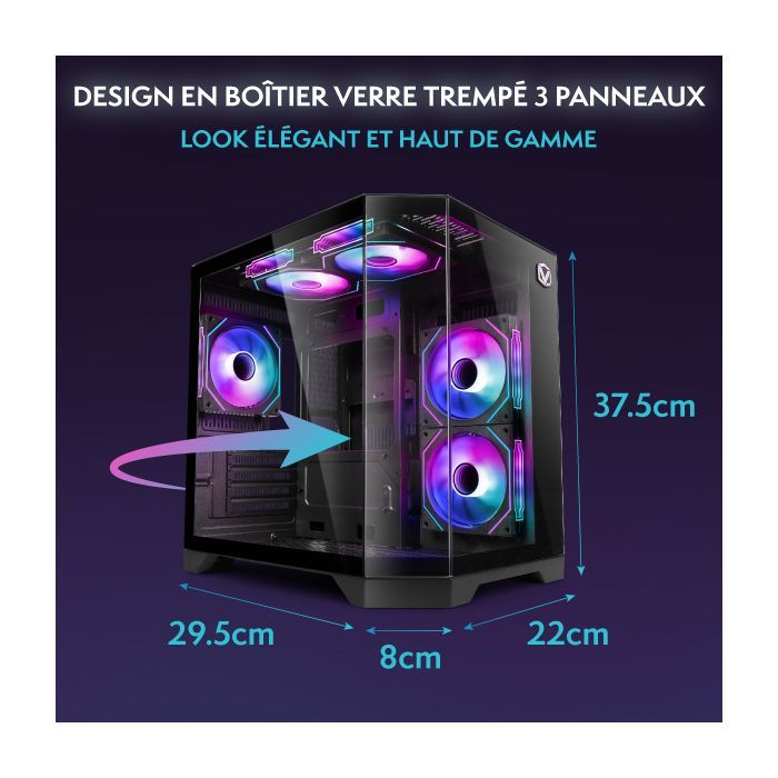 Vibox V-503 complete gaming-pc • 23-inch scherm • AMD Ryzen 5 5500 • Nvidia RTX 5060 8 GB • 16 GB RAM • 1 TB SSD • Windows 11 • WiFi